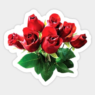 Red Rose Bouquet Sticker